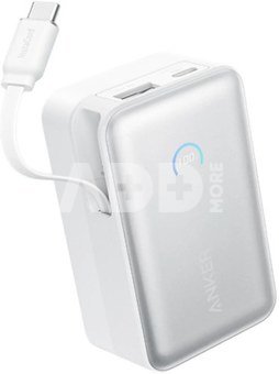 Anker Anker Nano Power Bank (10K, 45W, Built-In Retractable USB-C Cable), White | Anker