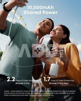 Anker Anker Nano Power Bank (10K, 45W, Built-In Retractable USB-C Cable), White | Anker