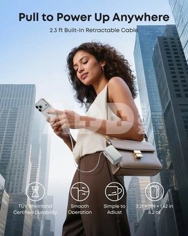Anker Anker Nano Power Bank (10K, 45W, Built-In Retractable USB-C Cable), White | Anker