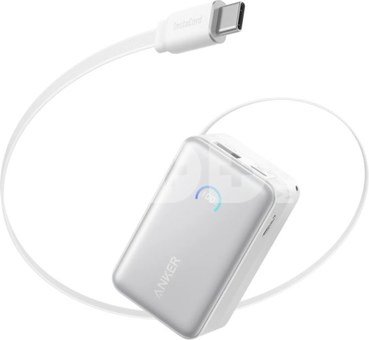 Anker Anker Nano Power Bank (10K, 45W, Built-In Retractable USB-C Cable), White | Anker