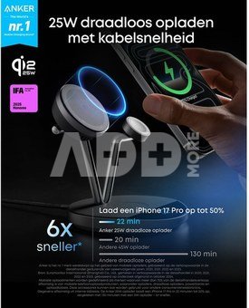 Anker Prime Wireless Charging Station Qi2.2 25W wireles charging (3-in-1, MagGo, AirCool, Dock Stand) PSU added