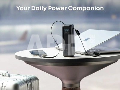 Anker Zolo Powerbank | A1695H11 | 25000 mAh | Built-In USB-C and Retractable Cable) | Grey