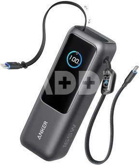 Anker Zolo Powerbank | A1695H11 | 25000 mAh | Built-In USB-C and Retractable Cable) | Grey