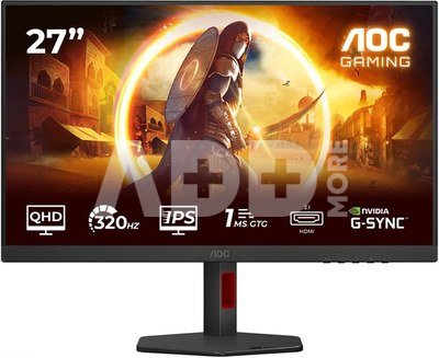 AOC | Q27G4SRU | 27 " | Fast IPS | QHD | 16:9 | 320 Hz | 0.3 ms | 2560 x 1440 pixels | 400 cd/m&sup2; | HDMI ports quantity 2 | Black