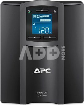 APC Smart-UPS C, Line Interactive, 1000VA, Tower, 230V, 8x IEC C13 Sockets, SmartConnect Port, USB and Serial Connectivity, AVR, Graphic LCD