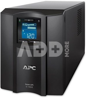APC Smart-UPS C, Line Interactive, 1000VA, Tower, 230V, 8x IEC C13 Sockets, SmartConnect Port, USB and Serial Connectivity, AVR, Graphic LCD