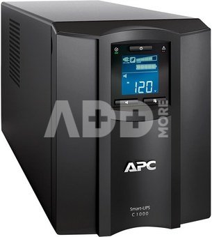 APC Smart-UPS C, Line Interactive, 1000VA, Tower, 230V, 8x IEC C13 Sockets, SmartConnect Port, USB and Serial Connectivity, AVR, Graphic LCD