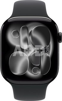 Apple Watch 11 GPS 46mm Sport Band M/L, jet black/black (MEUX4ET/A)