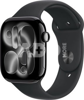 Apple Watch 11 GPS 46mm Sport Band M/L, jet black/black (MEUX4ET/A)