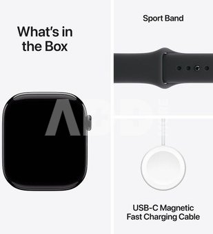 Apple Watch 11 GPS + Cellular 42mm Sport Band S/M, jet black/black (MF834ET/A)