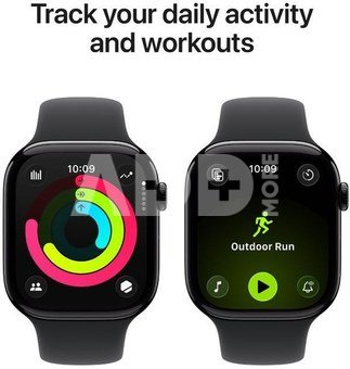 Apple Watch 11 GPS + Cellular 42mm Sport Band S/M, jet black/black (MF834ET/A)