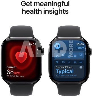 Apple Watch 11 GPS + Cellular 42mm Sport Band S/M, jet black/black (MF834ET/A)