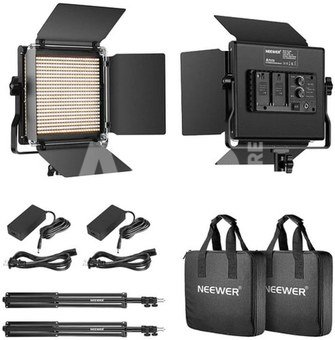 NEEWER 2X660 BI-COLOR LED LIGHT WITH BARNDOOR + 2X 200CM LIGHT STAND 10106570