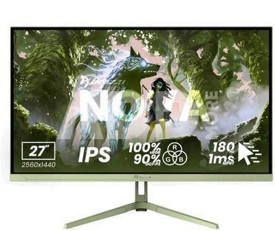 Arozzi Nova | 27 " | IPS | QHD | 16:9 | 260 Hz | 1 ms | 2560 x 1440 pixels | 350 cd/m&sup2; | HDMI ports quantity 2 | Forest Green