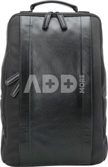 Artisan & Artist I RR4-06C I Leather Panel Backpack, Black