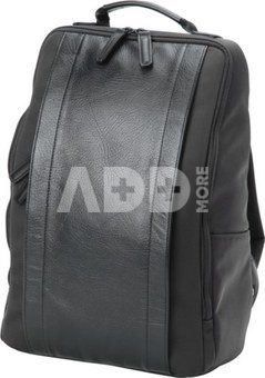 Artisan & Artist I RR4-06C I Leather Panel Backpack, Black