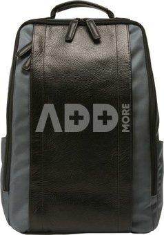 Artisan & Artist I RR4-06C I Leather Panel Backpack, Grey