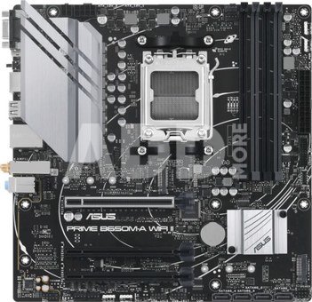 Asus PRIME B650M-A WIFI II Processor family AMD, Processor socket AM5, DDR5 DIMM, Memory slots 4, Supported hard disk drive interfaces  SATA, M.2, Number of SATA connectors 4, Chipset AMD B650, mATX