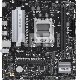 ASUS PRIME B650M-R | Processor family AMD B650 | Processor socket 1 x Socket AM5 | 2 DIMM slots - DDR5, ECC, unbuffered | Supported hard disk drive interfaces SATA-600 (RAID), 2 x M.2 | Number of SATA connectors 4