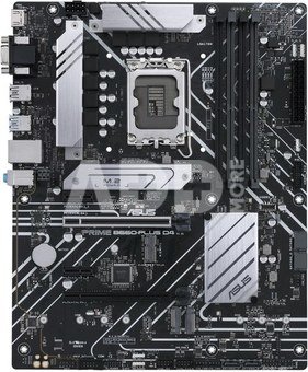 Asus PRIME B660-PLUS D4 Processor family Intel, Processor socket LGA1700, DDR4 DIMM, Memory slots 4, Supported hard disk drive interfaces  SATA, M.2, Number of SATA connectors 4, Chipset Intel B660, ATX