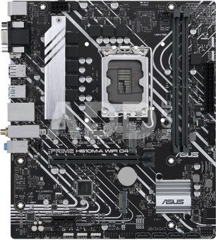 Asus PRIME H610M-A WIFI D4 Processor family Intel, Processor socket LGA1700, DDR4 DIMM, Memory slots 2, Supported hard disk drive interfaces  SATA, M.2, Number of SATA connectors 4, Chipset Intel H610, mATX