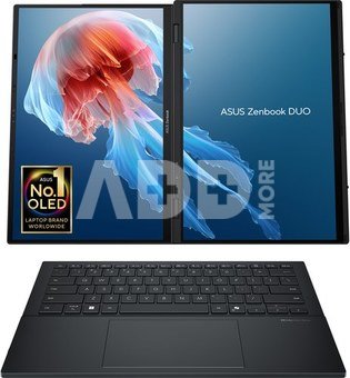 Asus | Zenbook Duo UX8406CA-QL287W | Inkwell Gray | 14 " | OLED | Touchscreen | FHD | 1920 x 1200 pixels | Intel Core Ultra 7 | 255H | 16 GB | LPDDR5X | Solid-state drive capacity 1000 GB | Intel Arc Graphics | Windows 11 Home | 802.11be | Bluetooth version 5.4 | Keyboard language US international | Keyboard backlit | Warranty 24 month(s) | Battery warranty 12 month(s)