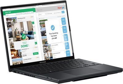 Asus | Zenbook Duo UX8406CA-QL287W | Inkwell Gray | 14 " | OLED | Touchscreen | FHD | 1920 x 1200 pixels | Intel Core Ultra 7 | 255H | 16 GB | LPDDR5X | Solid-state drive capacity 1000 GB | Intel Arc Graphics | Windows 11 Home | 802.11be | Bluetooth version 5.4 | Keyboard language US international | Keyboard backlit | Warranty 24 month(s) | Battery warranty 12 month(s)