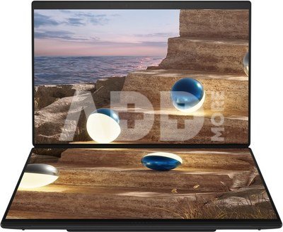 Asus | Zenbook Duo UX8407AA-SN066W | Moher Gray | 14 " | OLED | Touchscreen | 2.8K | 2880 x 1800 pixels | 144 Hz | Anti-Reflective | Intel Core Ultra X9 | 378H | 32 GB | LPDDR5X | Solid-state drive capacity 2000 GB | Intel Arc Graphics | Windows 11 Pro | 802.11be | Bluetooth version 5.4 | Keyboard language US international | Keyboard backlit | Warranty 24 month(s) | Battery warranty 12 month(s)