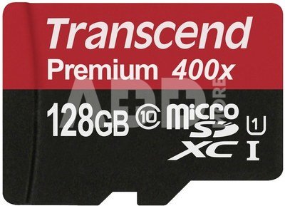 Transcend microSDXC 128GB Class 10 UHS-I 400x + SD Adapter