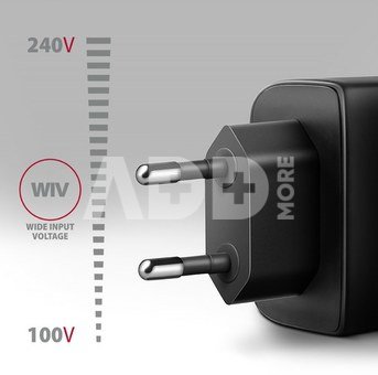 AXAGON ACU-PQ45 GaN Wall charger 45W, 2x port (USB-A + USB-C) PD3.0/PPS/QC4+/SFC 2.0/Apple