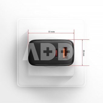 AXAGON ACU-PQ45 GaN Wall charger 45W, 2x port (USB-A + USB-C) PD3.0/PPS/QC4+/SFC 2.0/Apple