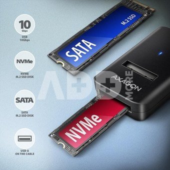 AXAGON Adapter Gen 2 M.2 NVMe/SATA SSD AMD2-AM USB-A