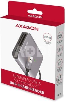 AXAGON Aluminum high-speed USB-A 3.2 Gen 1 memory card reader, 3 slots | CRE-S3