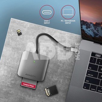 AXAGON Aluminum high-speed USB-C 3.2 Gen 1 memory card reader, 3 slots | CRE-S3C