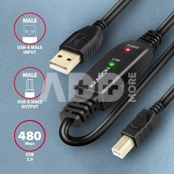 AXAGON ADR-215B USB 2.0 A-M -> B-M active connecting/repeater cable 15m