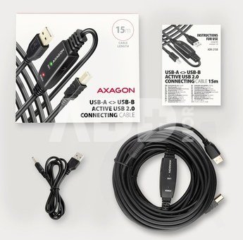 AXAGON ADR-215B USB 2.0 A-M -> B-M active connecting/repeater cable 15m