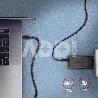 AXAGON BUCM3-CM30AB SPEED cable USB-C <-> USB-C, 3m, USB 3.2 Gen 1, PD 60W 3A, ALU, braid