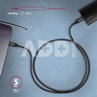 AXAGON BUCM3-CM30AB SPEED cable USB-C <-> USB-C, 3m, USB 3.2 Gen 1, PD 60W 3A, ALU, braid