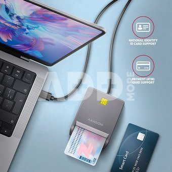 AXAGON CRE-SM3TC smart card reader USB-C 1.2m cable