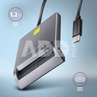AXAGON CRE-SM3TC smart card reader USB-C 1.2m cable