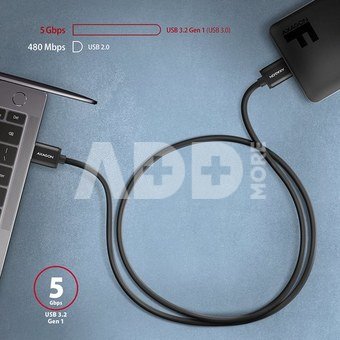 AXAGON Data and charging cable, 1 m | BUMM3-AM10AB | USB Type A to USB Type Micro-B