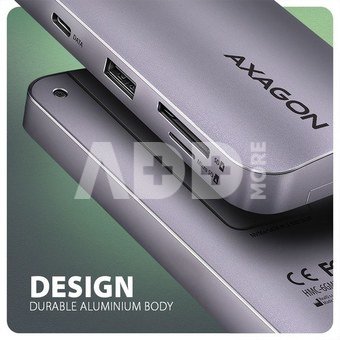 AXAGON HMC-6GM2 USB hub 6in1 10Gbps HDMI M.2 NVME PD