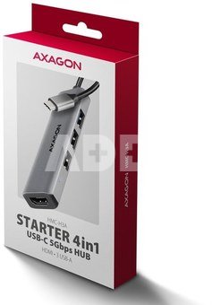 AXAGON HMC-H3A USB hub 4in1 5Gbps HDMI 3xUSB-A USB-