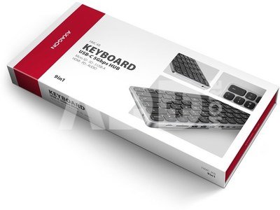 AXAGON HMC-KB-US USB hub 8in1 5Gbps keyboard HDMI PD