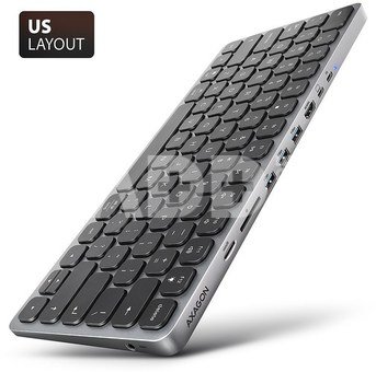 AXAGON HMC-KB-US USB hub 8in1 5Gbps keyboard HDMI PD