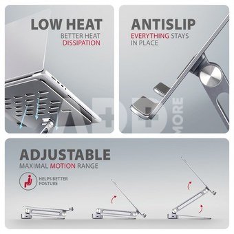 AXAGON HMC-STND USB hub 6in1 ALU stand for laptop