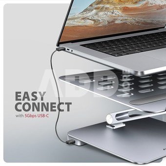 AXAGON HMC-STND USB hub 6in1 ALU stand for laptop