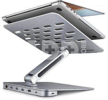 AXAGON HMC-STND USB hub 6in1 ALU stand for laptop