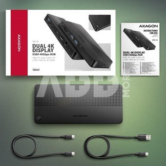 AXAGON HMC-U4 USB hub 12in1 40Gbps LAN HDMI DP PD