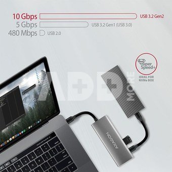 AXAGON Hub HMC-5G2 2x USB-A + 2x USB-C + HDMI, USB-C 3.2 Gen 2 10Gbps, PD 60W, 13cm USB-C cable